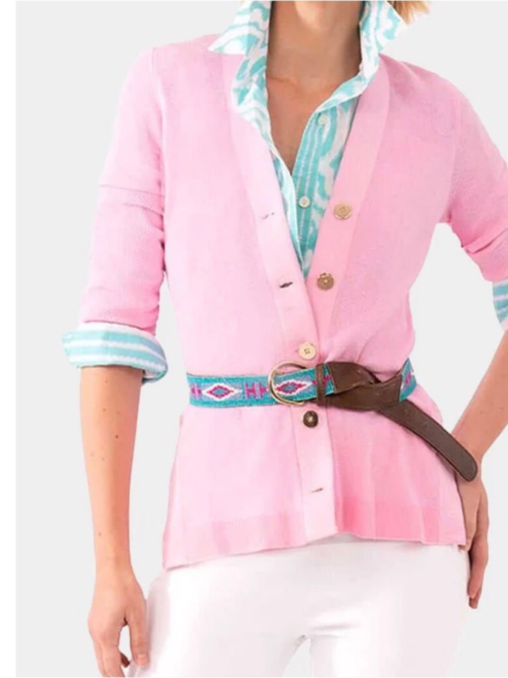 Gretchen Scott Designs Heaven Hi-Lo Bubble Gum Pink Cardigan, SzXS, NWOT